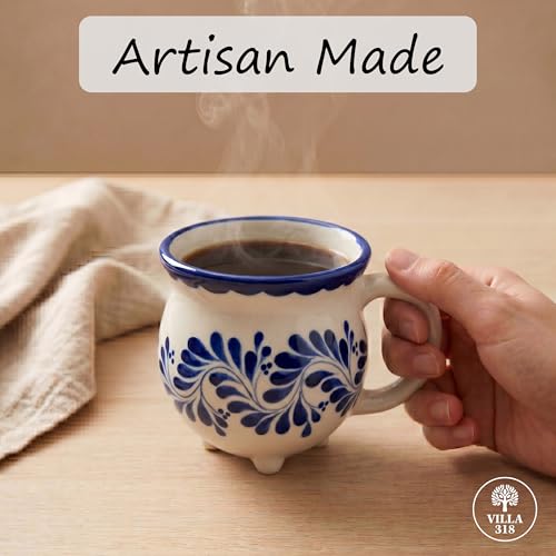 Set de 2 mugs grandes de cerámica pintados a mano miniatura 5
