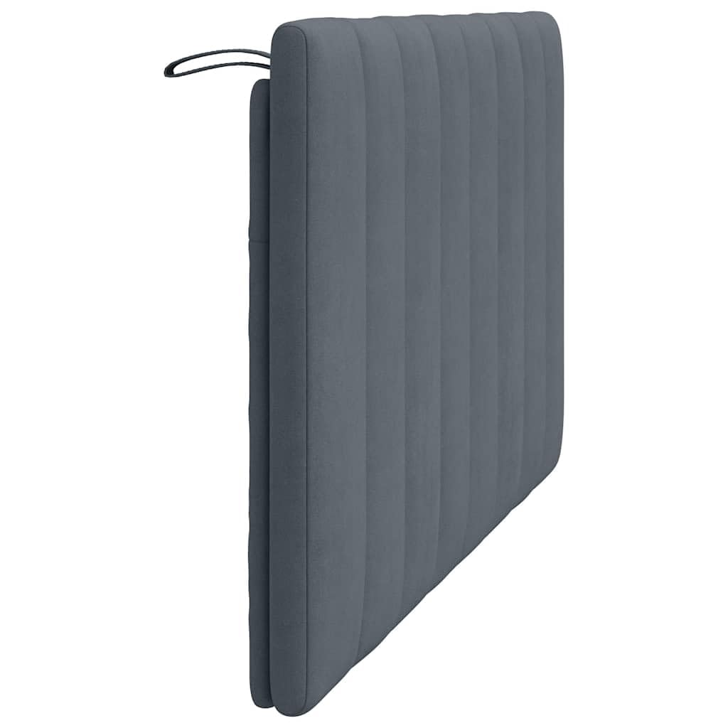 vidaXL Kopfteil Kissen Hanko, Kopfteilkissen mit Linien-Design, Bett Kopfkissen mit Klettverschlüssen auf Rückseite, Kopfteilpolster Kopfpolster, Hellgrau 120cm Samt