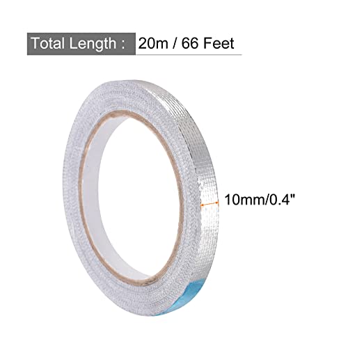 Image of Aluminum Foil Tape Adhesive Metal Tape, [for Sealing Patching Hot Cold HVAC, Duct, Pipe Insulation] - 0.4 inch /66ft /5.9 Mil /Silver