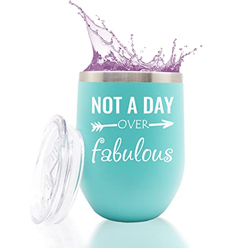Wine Tumbler Glasses With Lid, Insulated Double Wall Vacuum Stainless Steel 12 Oz Travel Tumbler With Straw For Picnic Camping Party Or Family Daily Use (Mint Green) #TOP3