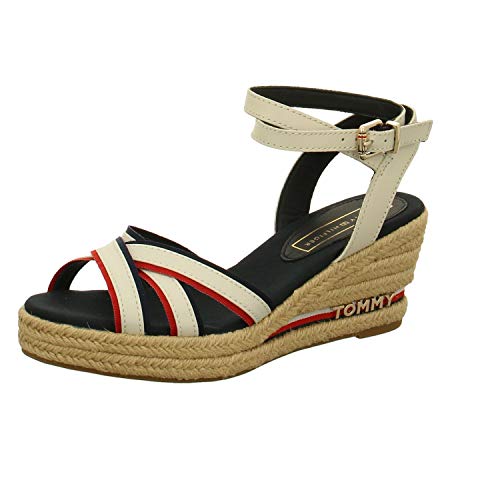 Tommy Hilfiger Iconic Elba Corporate Ribbon, Sandalias con Plataforma para Mujer, Rojo...