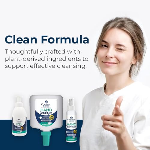 Common Sense Hand Sanitizer Spray, Unscented Travel Size, Non-Irritating Portable Antibacterial Mini Hand Sanitizer Spray Bottle for Purse, 2 oz (Pack of 3)