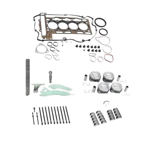 Kit de reconstrucción del motor Kit de cadena de distribución de pistón Perno de cabeza compatible con R55 R56 R60 R61 1.6 L N13 N18 1.6L L4 GAS