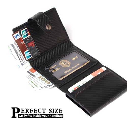 Slim Wallet for Men 1 ID Window with RFID Blocking, Minimalist Genuine Leather Mens Wallet, Credit Card Holder, Triple Fold4