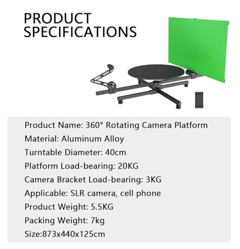 Image of 360 Spinning Camera Rig Video Rotating Platform Professional Video Equipment Panoramic Rotating Shooting Stage with Device Security Lock