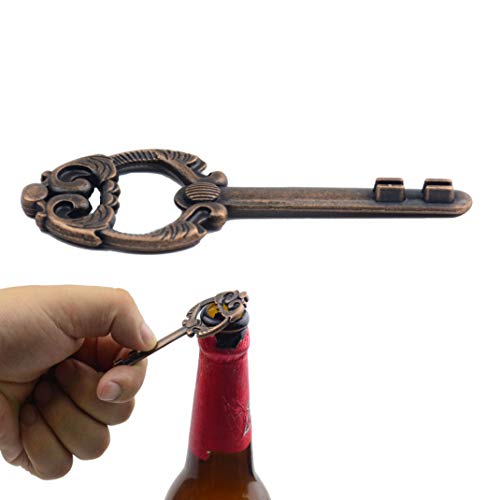 Aokbean 50Pcs Multi Function Vintage Skeleton Key Bottle Opener Place Card Holders For Weddings Table Name Cards For Guest Souvenir French Ribbon #TOP4