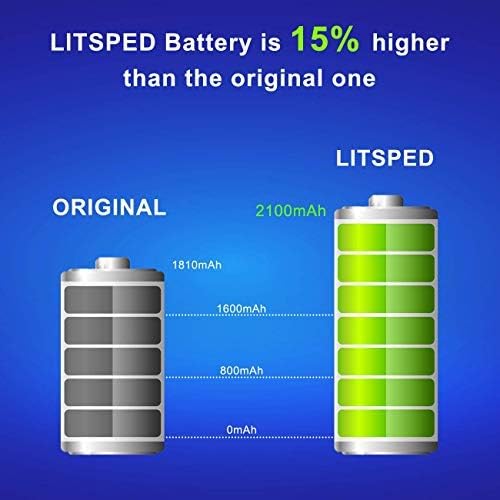 LITSPED 2200mAh for IP 6 Battery Replacement More 15% Capacity(A1549, A1586 and A1589) New 0 Cycle Battery with Complete Repair Tool Kits