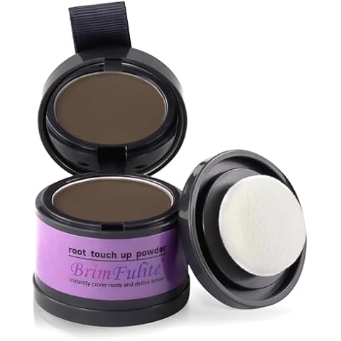 BRIMFULITE Hairline Powder, Instant Covering Root Cover Up Powder for Women, Medium Brown, 0.14 Oz, Stain-proof & Windproof, With Compact Puff and Mirror Cover