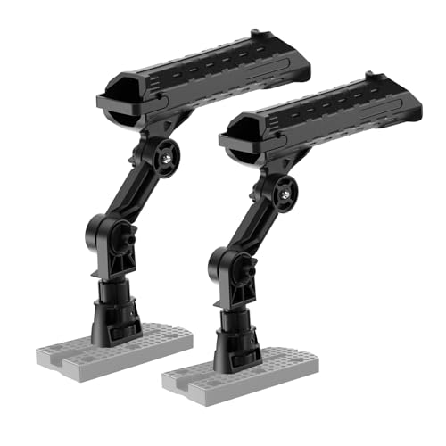 2 Pack Tube Rod Holder for Kayak Track Mount - with 4" Extension Arm & Self-Locking Base, 360° Adjustable Fishing Rod Holder for Spinning & Casting Reels, Heavy Duty Kayak Accessories