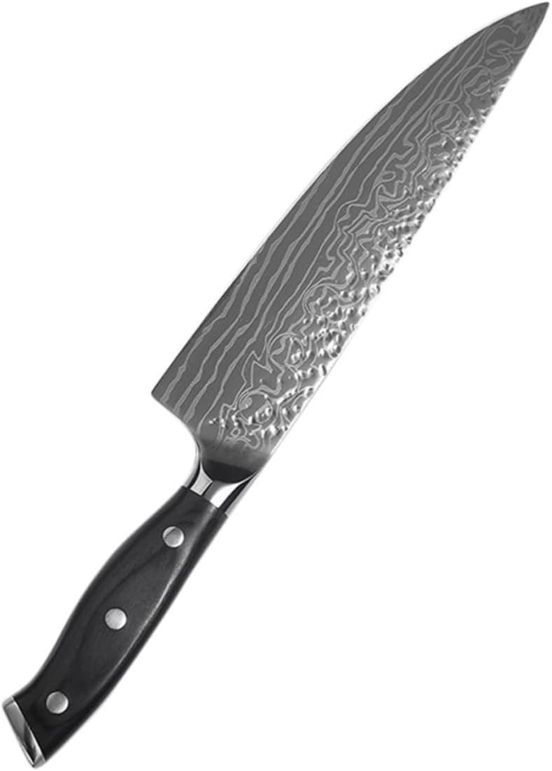 1Pc Ergonomic Stainless Steel Chef's Cutter Multifunctional Cleaver for Vegetables Fruits Easy to Clean Skid Handle Kitchen Tool for Home Cooking Black