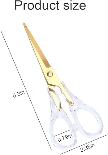 Miniatura 4 de Tijeras de manualidades doradas de acrílico transparente, herramienta de corte de acero inoxidable, herramienta de corte de acero inoxidable,