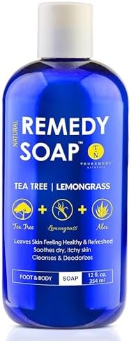Truremedy Naturals Tea Tree Oil & Lemongrass Body Wash – 12 oz Natural Antifungal Shower Gel for Skin Irritations – Organic Oils, No Sulfates – Refreshing, Moisturizing Soap for Men & Women