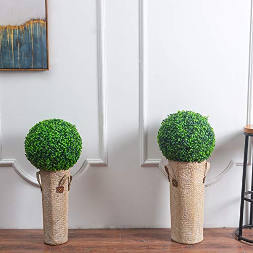 THE BLOOM TIMES Boxwood Ball, 2 Pack 15.7 Inch Artificial Topiary Plants, Faux Ball for Wedding, Party, Home, Front Patio, Planter, Yard, Indoor or Outdoor Decoration