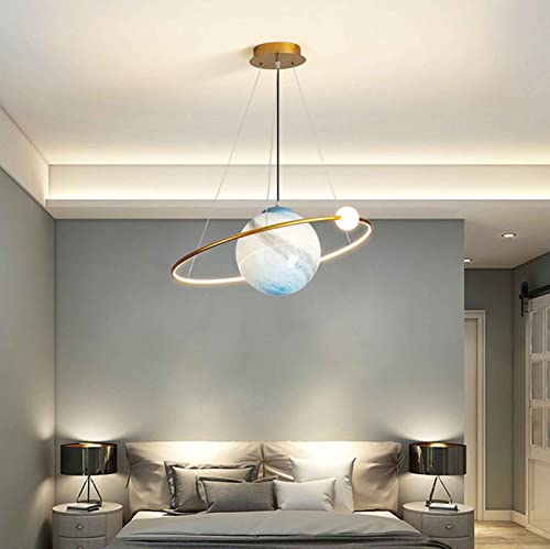 TDST Kreative LED Pendelleuchte, Nordic Modernes Deckenleuchte mit Glaskugel, Deko für Innen Wohnzimmerlampe Kinderzimmer Esszimmer Küche Flur,Gold Cover