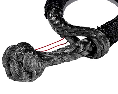 Image of UHMWPE 7 /16 inchx 19 inch Grey Soft Shackle with Black Sleeve for 4 Off-Road ATV UTV Jeep Winch Ropes