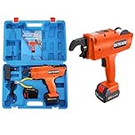 VonVVer Handheld Rebar Tying Machine for Φ8-34mm with 2 x 12V Lithium-ion Batteries Automatic Rebar Tying Tool Binding Strapping Machine Wire Binding Machine for Steel Band Wire Ties