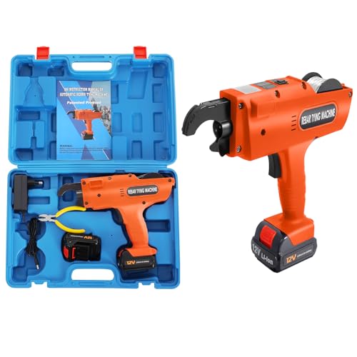 VonVVer Handheld Rebar Tying Machine 8-34mm with 2 x 12V Lithium-ion Batteries Automatic Rebar Tying Tool Binding Strapping Machine Wire Binding Machine for Steel Band Wire Ties
