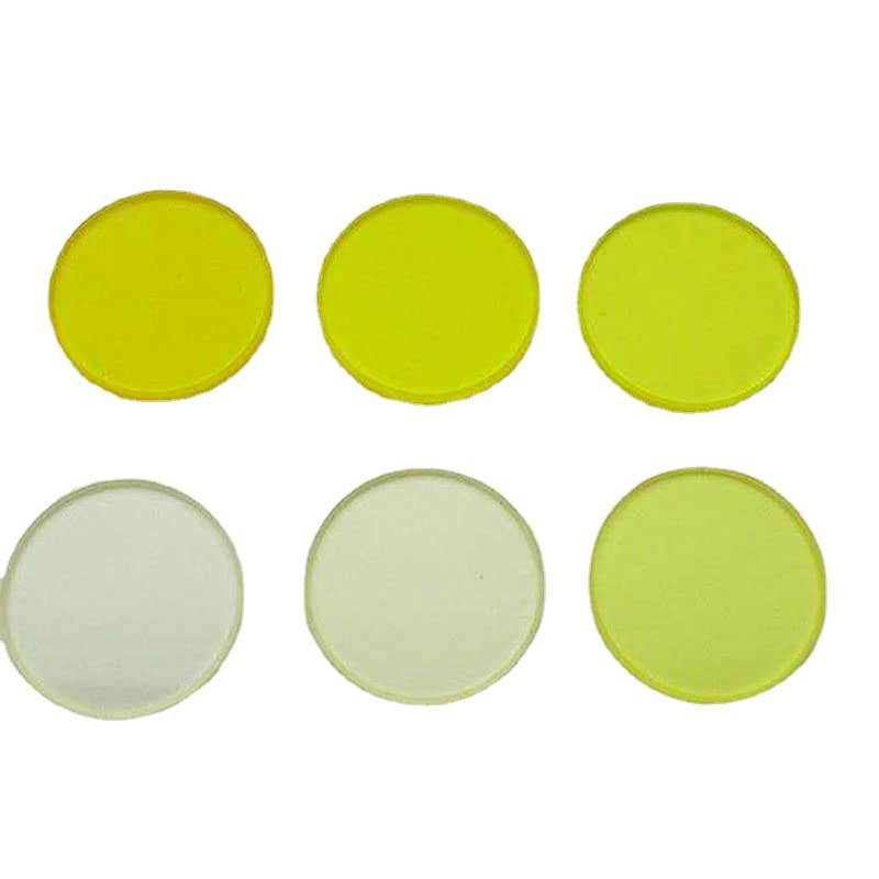 1pcs JB490 golden yellow long wave pass filter, which passes through the long wave pass 25mm 50mm before and after 490nm cut-off (25 * 2mm round)