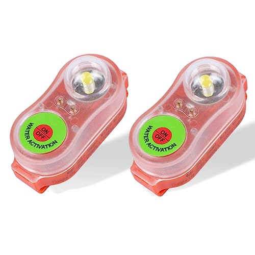 2-Pack Automatic Life Jacket Strobe Lights for Boat Safety