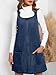 BZB Women's Sleeveless Casual Denim Dress Crewneck Vintage Loose Jean Overall Dress with Pockets Navy Blue