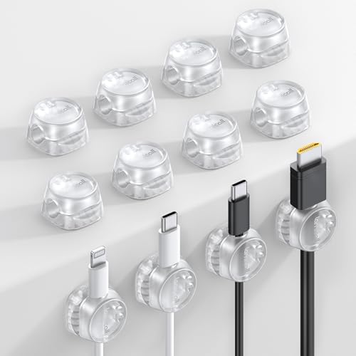 Lamicall 12 Pack Cord Organizer, [1s Lock] Spring Cable Holder Clips