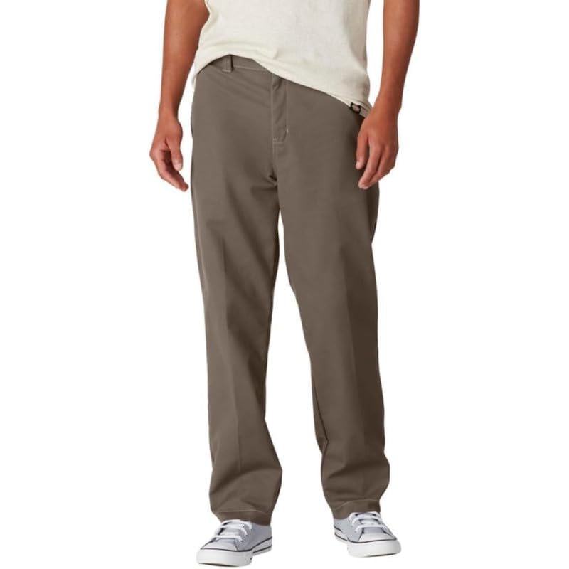 Dickies Men's Skateboarding Twill Slim Pant, Mushroom W/Contrast Top V2, 34W x 30L