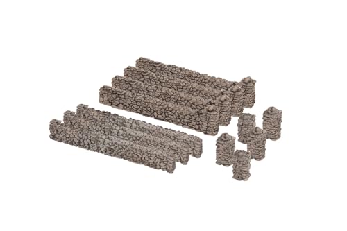 NOCH N Feldsteinmauer, Modellbau Kunststoffhandmauer, 12 Teile für Spur N Grundstücke, kreativ Basteln
