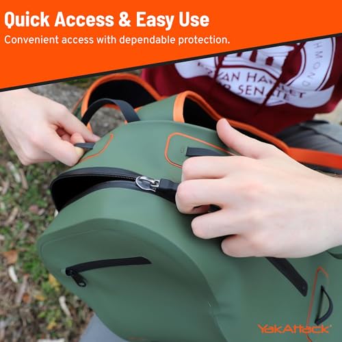 Mochila impermeable YakAttack 28L DryPak - Verde/Naranja - 10" x 22" x 12" miniatura 5