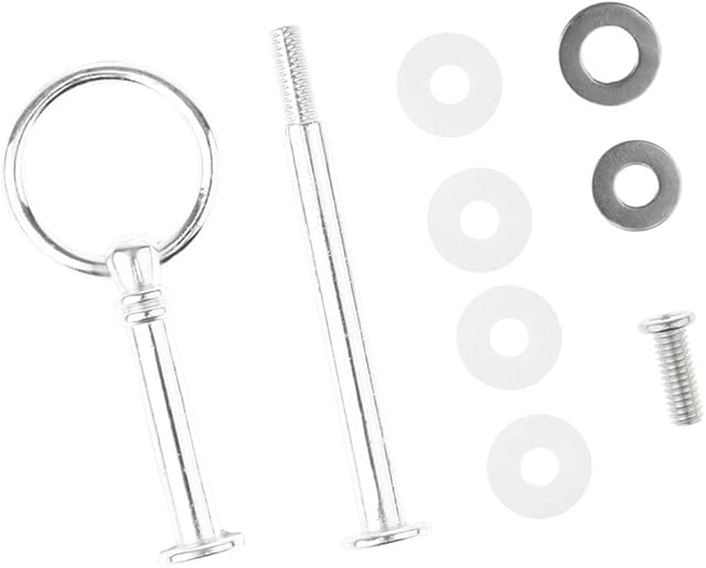 Fenteer 2 Tier Round Plate Stand Holder Food Server Display Rack Handle Fitting, Silver, as described