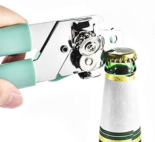 NAVA PAVA Stainless Steel Manual 3-in-1 Can Opener/Tin Opener/Bottle Opener with Smooth Edge & Rotating Knob with Comfortable Anti Slip Hand Grip Tin Cutter (1) 4