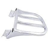 Triple Polished Chrome Sissy Bar Backrest Luggage Rack Detachable Compatible with Harley Softail Her