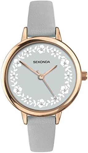 Harley Ladies Classic Watch (40479) - Round Brown Leather Strap White Di