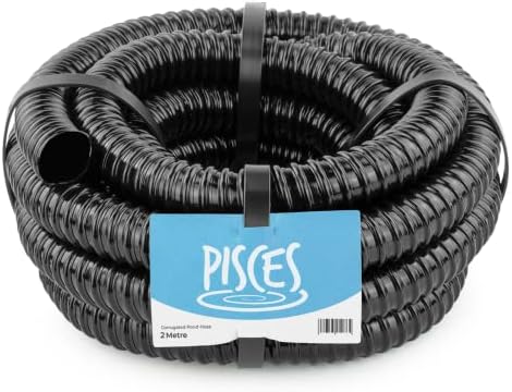 Pisces 25mm (1 inch) Black Pond Corrugated Flexible Hose Pipe - 5m Roll