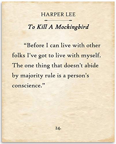 Harper Lee - To Kill a Mockingbird - Before I Can Live With Other Folks - 11x14 Unframed Typography Art Print - Great Inspirational Gift and Decor for Home and Office Under $15