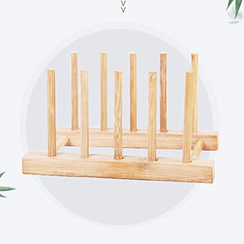 HoganeyVan Coupe universelle Bouteille de drainage Vaisselle Séchoir à sec Etagère de rangement en bois pour plaques de bois Cuisine Accessoires de maison