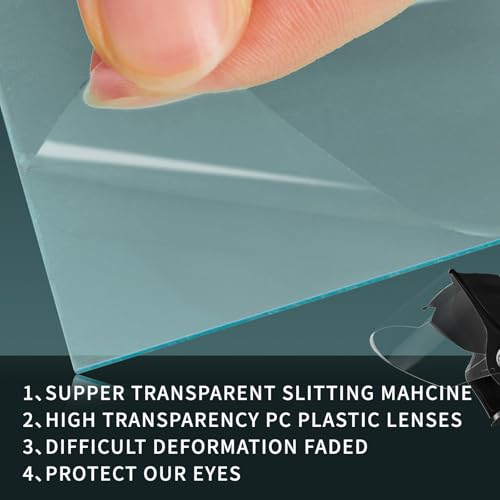 Image of 200 Pcs 2 x 4.25 inch Clear Welding Lens Covers 0.04 inch Thick for Welding Hood | Universal Welding Cap, Helmet Accessories Replacement, Transparent Top Protection for Protecting Eyes