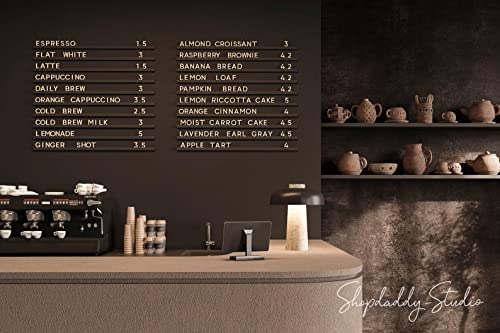 Wooden Letter Board Wall Menu-Large Letter Board, Cafe Coffee Bar Menu Letter Board, Menu Board Salon Price List Board, Letter Board With Letters And Numbers, Changeable Letter Board, Message Board #TOP1