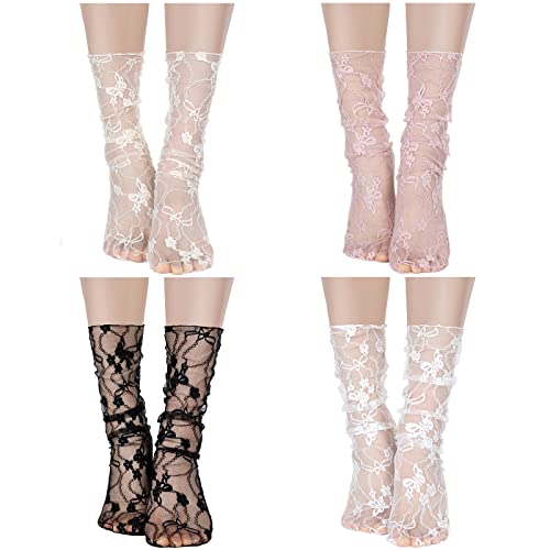 Chaussettes en tulle transparent Bencailor respirantes et élastiques style élégant pour femme