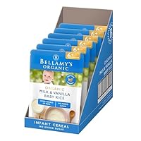 Bellamy's Organic Milk & Vanilla Baby Rice 125g, Baby Food, 6m+, Bulk (6 x 125g)
