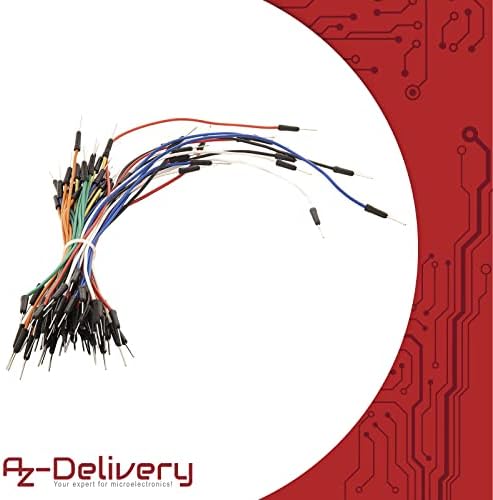 AZDelivery 65 PCS Jumper Wire Male to Male Solderless Multicoloured Flexible Jumper Wire Cables Breadboard compatible with Arduino Including E-Book! (Pack of 3)