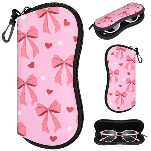 Image of Sunglasses Case with Belt Clip, Ultra Light Neoprene Zipper Soft Padded Glasses Case for Women Men
