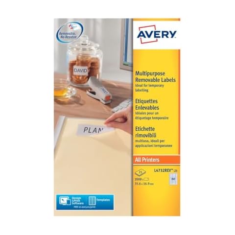 Avery Removable Mini Labels, 80 Labels Per Sheet Cover