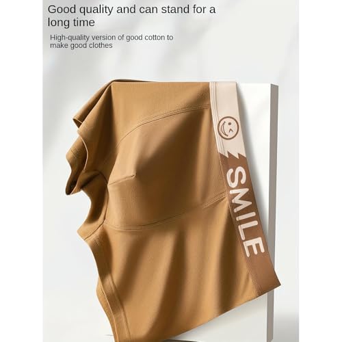 Calzoncillos tipo bóxer de algodón para hombre ropa interior cómoda de color sólido 3