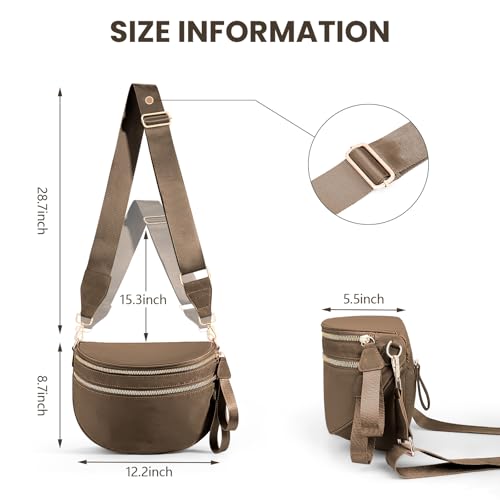 Image of hibear Checkered Crossbody Bag Spacious Bum Bags for Women Nylon Crossbody Fanny Packs Checkered Purse Belt Wallet