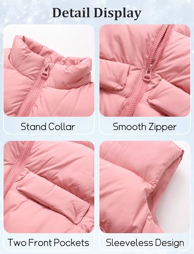 Happy Cherry Boys Girls Puffer Vest Padded Vest Winter Warm Zipper Sleeveless Jacket Coat with Pocket4