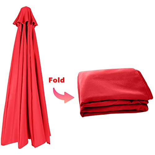 Abccanopy 9Ft Outdoor Umbrella Replacement Top Suit 8 Ribs (Red) #TOP3