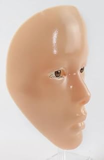 نموذج رأس سيليكون واقعي، بتفاصيل دقيقة، مع قاعدة شفافة، لون بشري