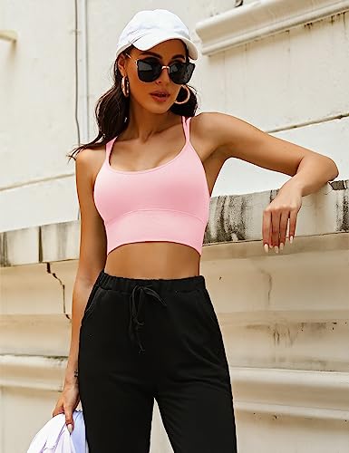 Image of Sykooria 3 Pack Strappy Sports Bra for Women Sexy Crisscross for Yoga Running Athletic Gym Workout Fitness Tank Tops