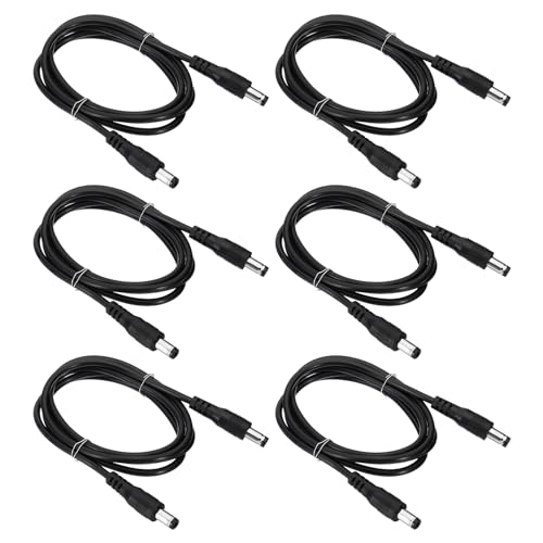 Cordon de charge DC 5,5x2,1 mm en fil 24 AWG supérieur pour alimentation stable de DVR, 6 pièces