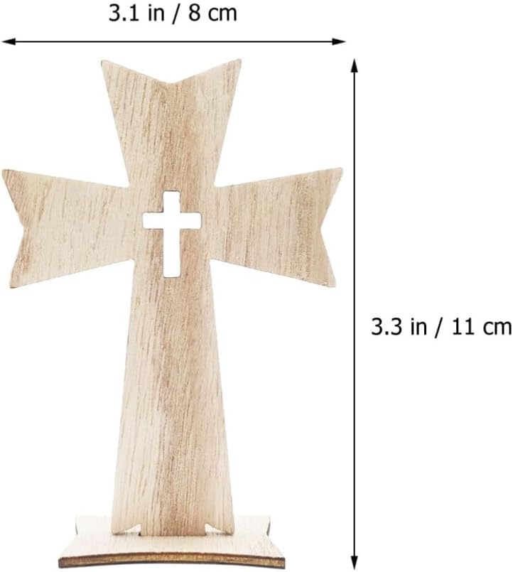 Luxshiny 10pcs Cross Ornaments Standing Crosses for Crafts Decorative Crosses for Home Decor Religious Wall Decor Catholic Crosses for Tabletop and Church